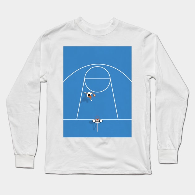 Shoot Hoops | Basketball Artwork Long Sleeve T-Shirt by From Above